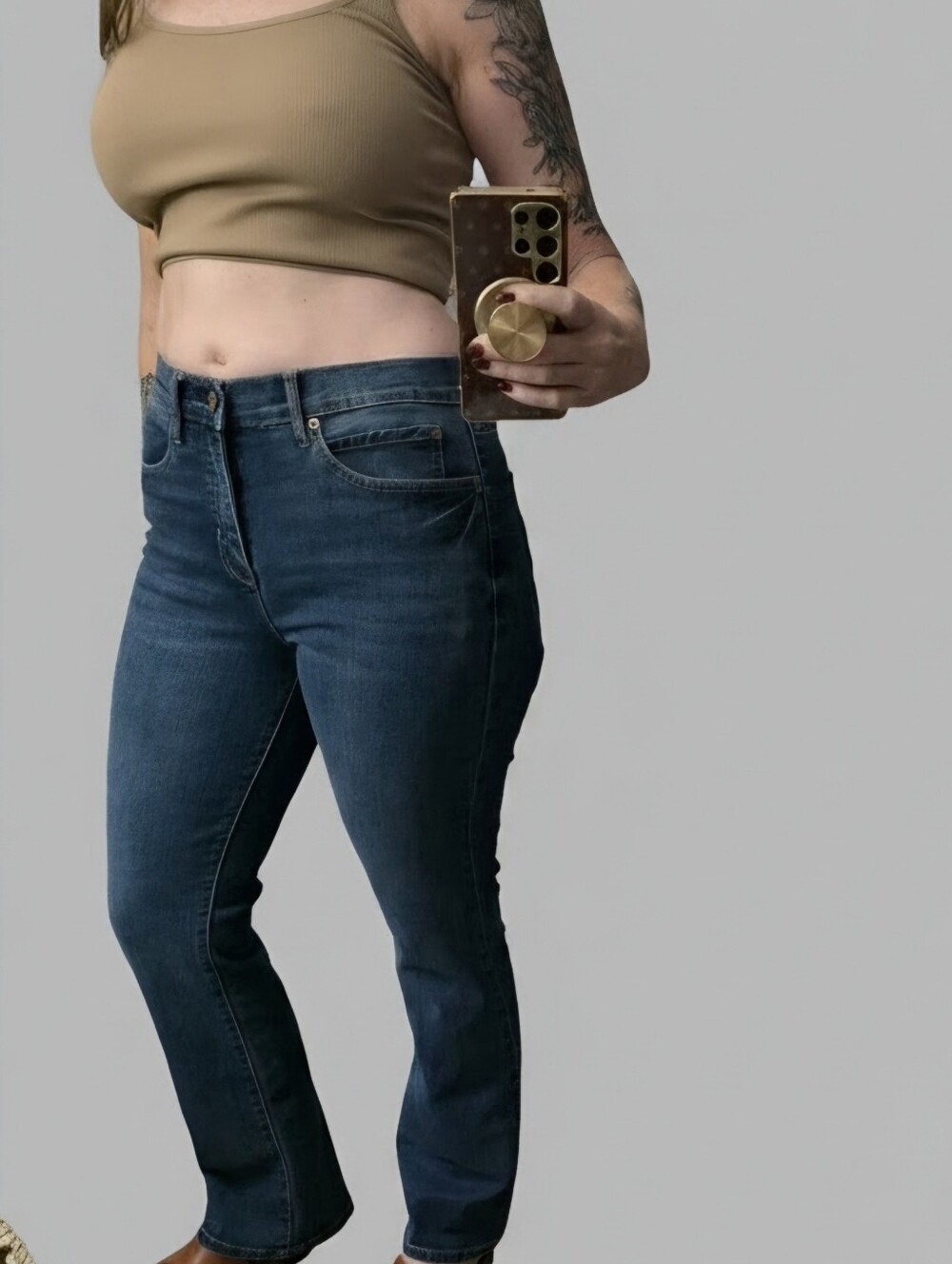 Nicole Miller Soho, High-Rise, Bootcut, Women’s Jeans — Dark Blue Stretch